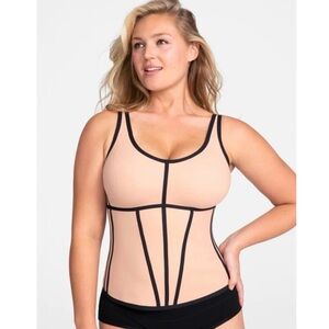Honeylove Boldness Shapewear Tank in Rose Tan Black